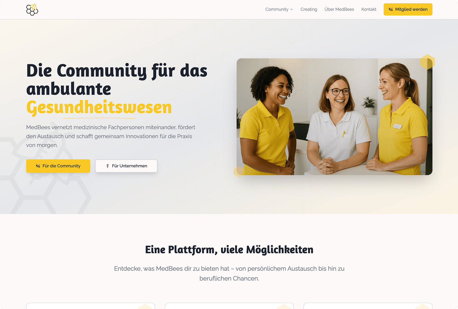 Website für MedBees Community