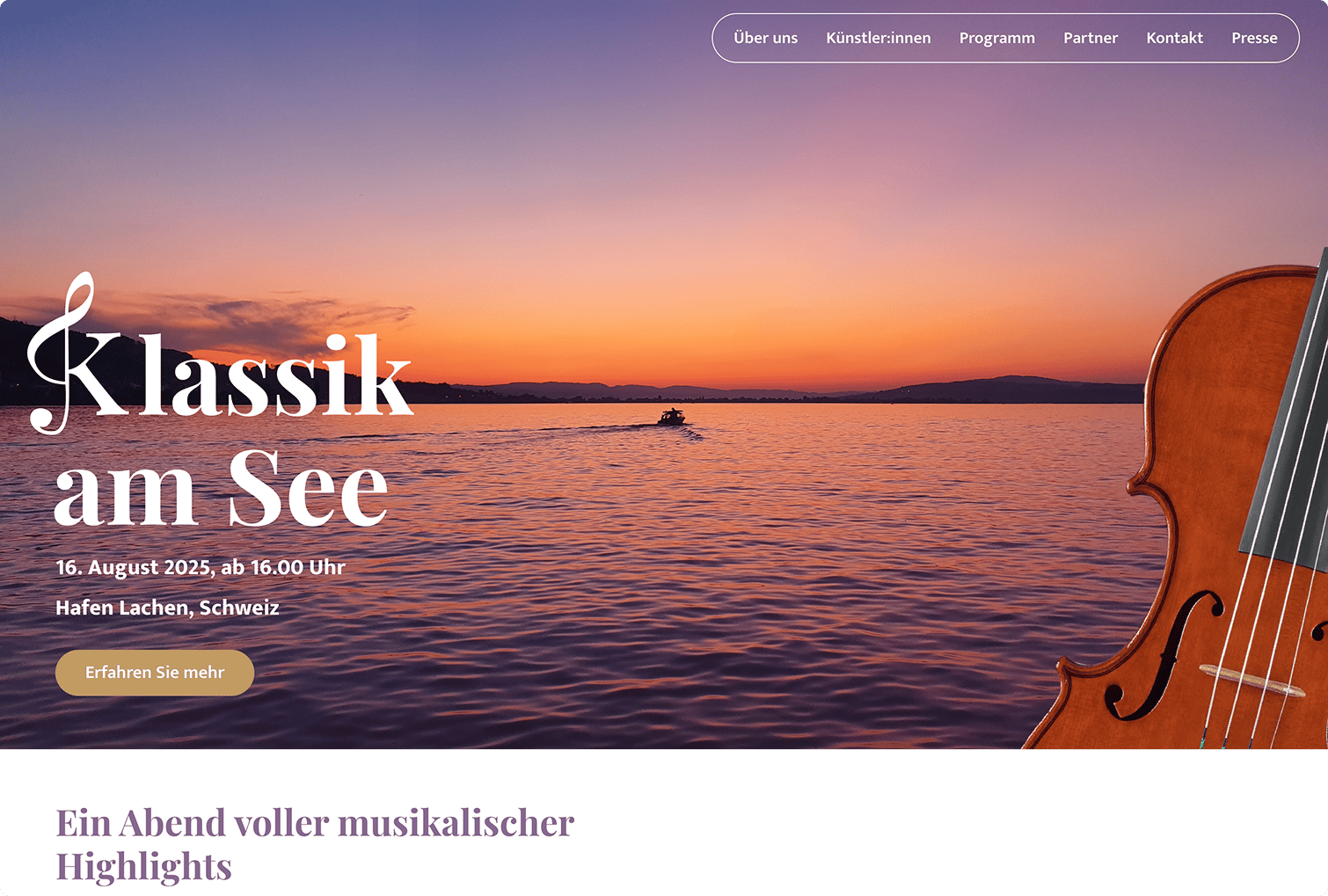 Website für Klassik am See