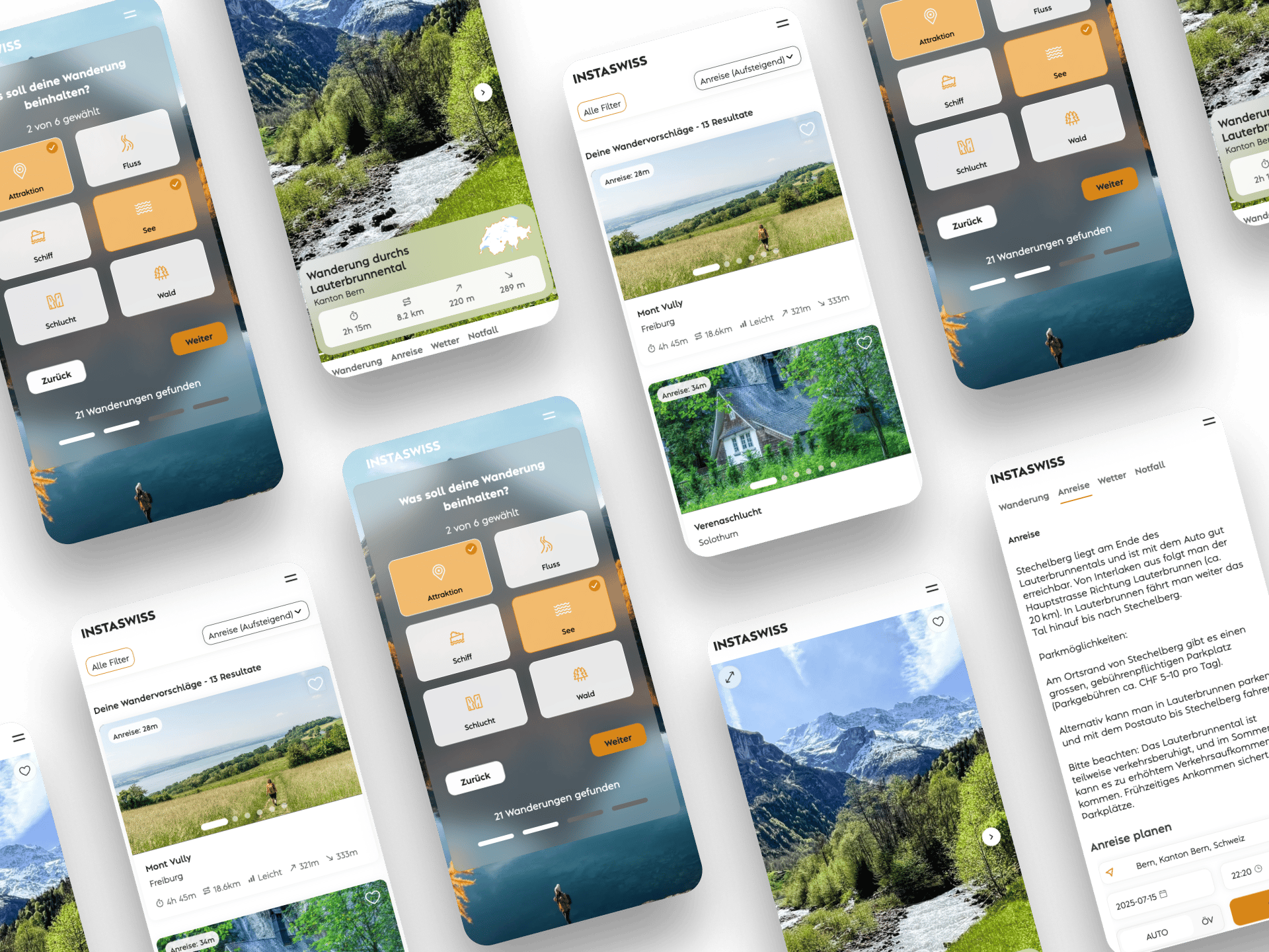 Instaswiss Web App/PWA Mobile Mockups