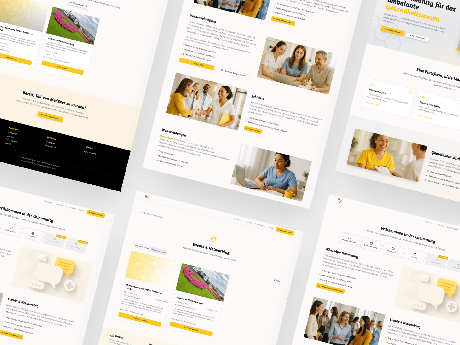 Community Website enticklung für Medbees